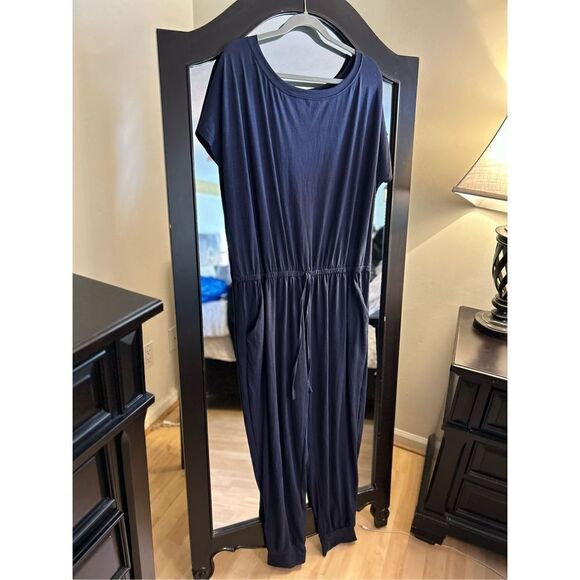 NEW Casual Short Sleeve Jumpsuit Elastic Waist Jumpsuit w Pockets 3X - Picture 4 of 4